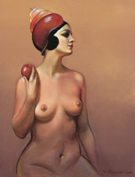 Ninfa con Manzana. Óleo sobre lienzo, 61 x 50 cm. 2007